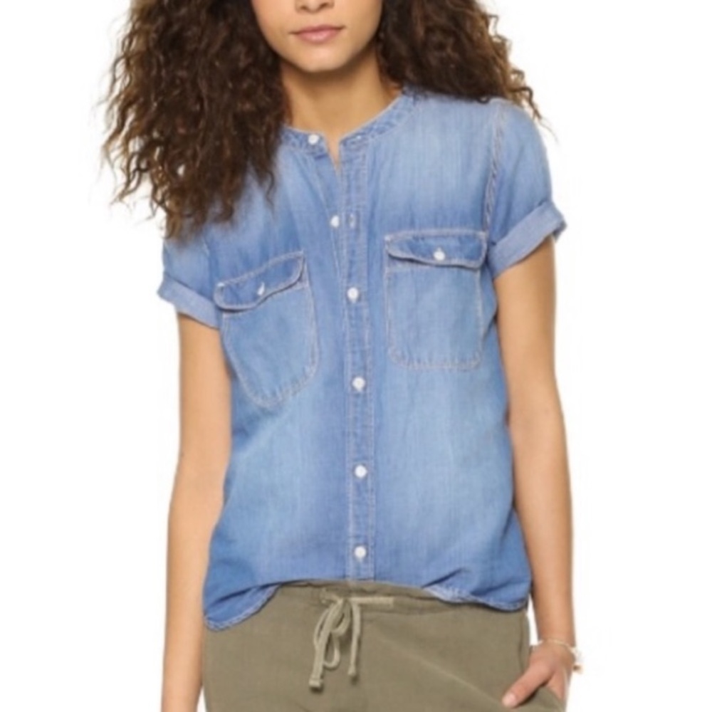 Madewell Perfect Sunday Chambray Button-Up Shirt Sz S w MEASUREMENTS